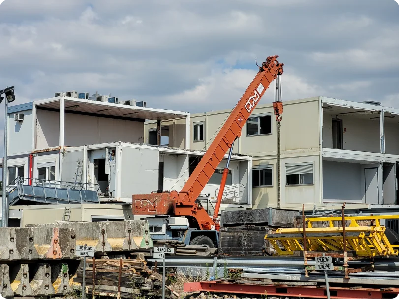 site de réemploi de bâtiment modulaire