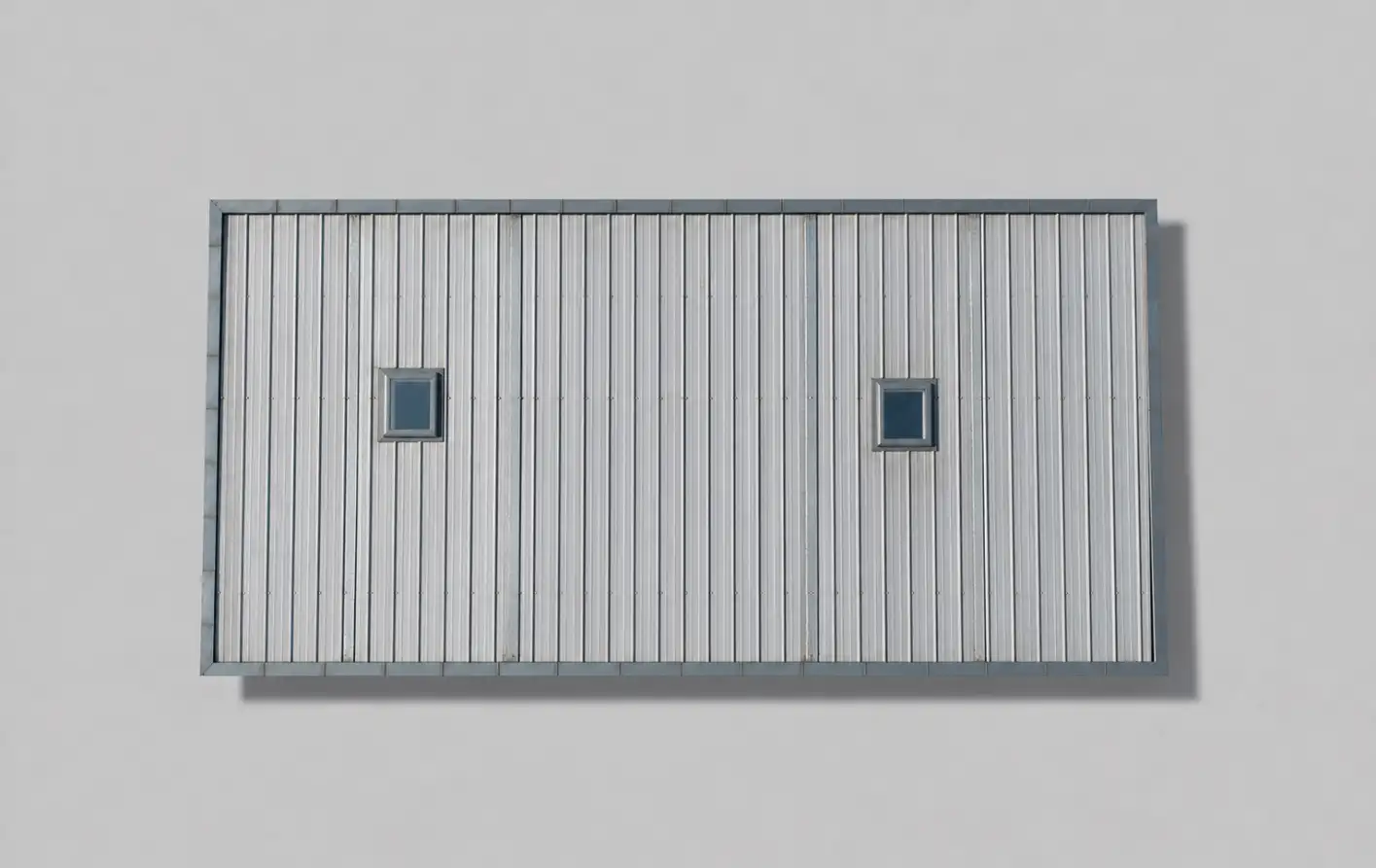 toiture modulaire plate d'un bâtiment modulaire vu du haut